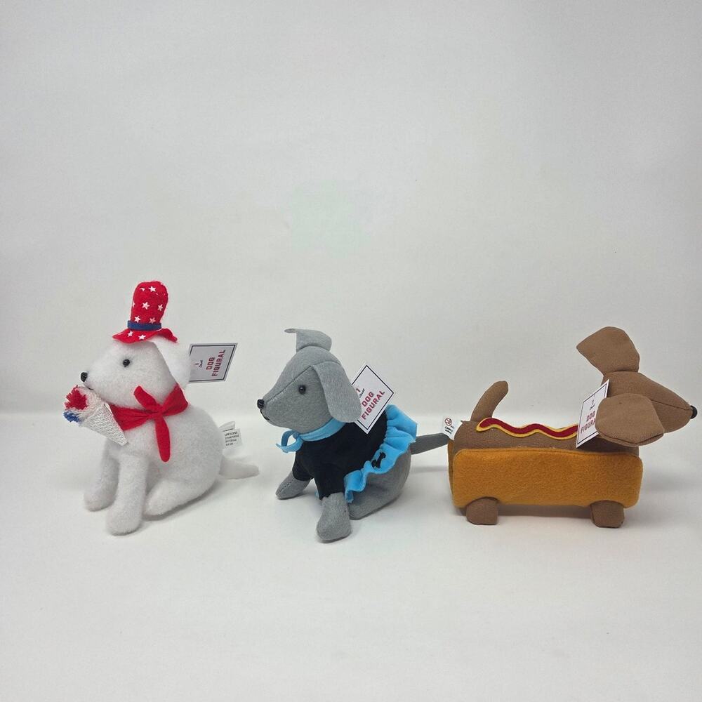 Felt Dog Figurals Patriotic, Poodle and Weiner Dog